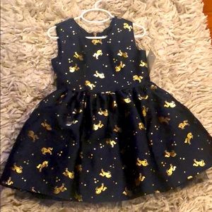 Dark Navy blue with gold unicorn dress
